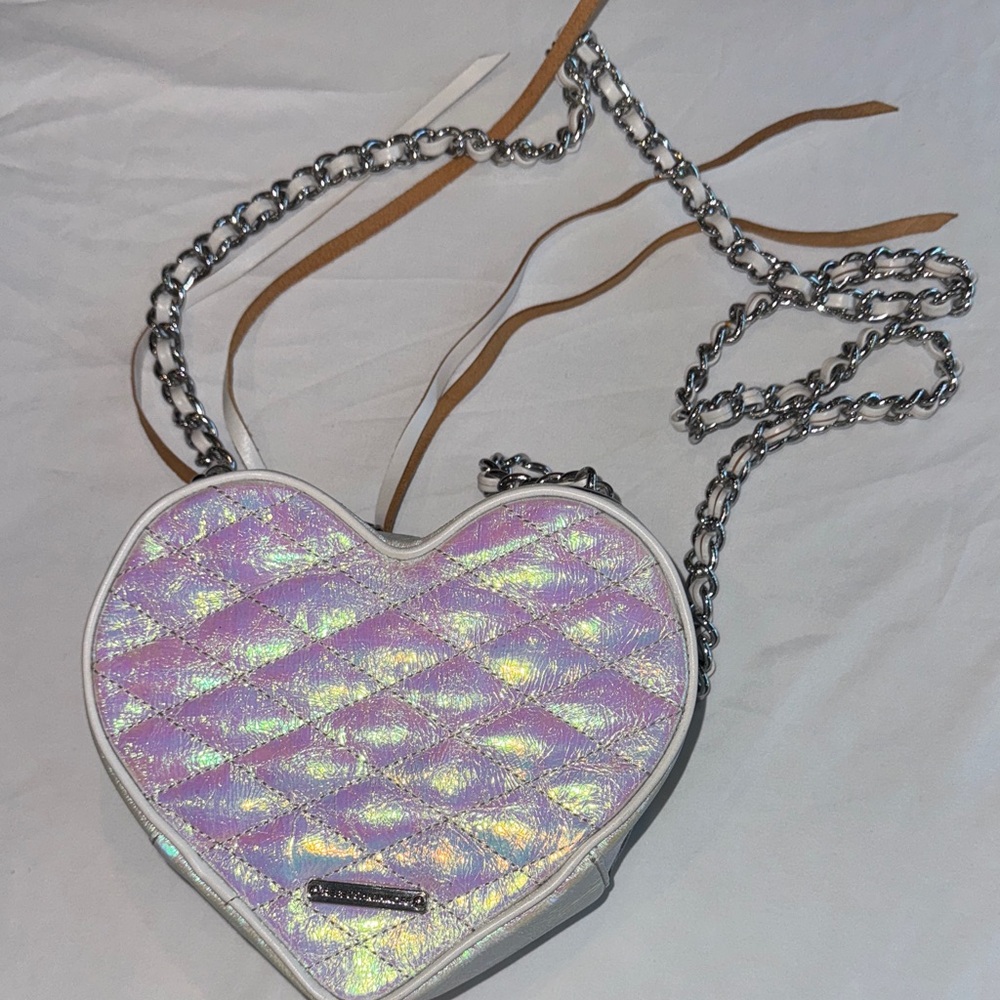 Iridescent Heart-Shaped Chain Bag